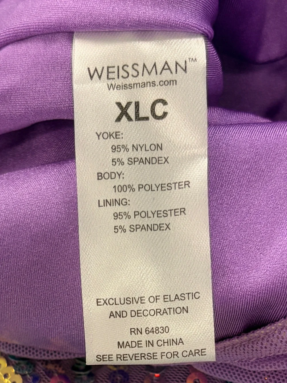Weissman Purple Sequin Peplum Performance Dress
